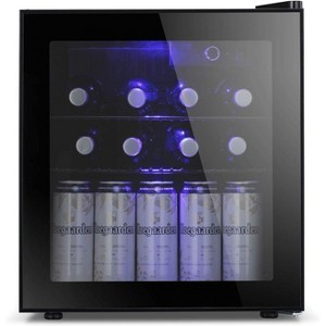 ZAFRO Wine Cooler, 16 Bottle/68 Can Beverage Refrigerator, Mini Fridge Glass Door with Adjustable Shelves, Digital Temperature Display - 1 of 4