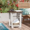 JIONJOY Farmhouse Round Coffee Table with Storage Shelf - Rustic Brown Distressed Wood Top & Fir Wood Legs for Living Room - 4 of 4