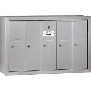 Salsbury Industries Vertical Mailbox (Includes Master Commercial Lock) - 5 Doors - Aluminum - Surface Mounted - Private Access
