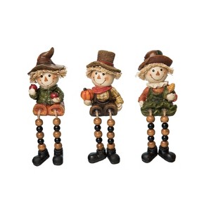 Transpac Resin Farmer Scarecrow Sitter Set of 3 Decorative Figurines for Fall Harvest Indoor Tabletop Decor - 1 of 1