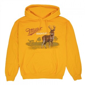 Mens Miller High Life Wildlife Deer Yellow Colorway Hoodie - 1 of 3