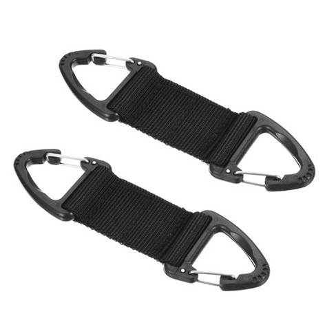 Unique Bargains Belt Keeper Key Clip Hanging Buckle Keychain With Double  Side Triangle Clip For Outdoor Camping Hiking Black 2 Pcs : Target