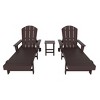 WestinTrends Malibu 3 Piece Adirondack Reclining Chaise Lounge With Arms & Wheels - 2 of 4