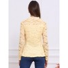 Allegra K Women's Lace Square Neck Long Sleeve Stertch Elegant Casual Peplum Blouse - 3 of 4