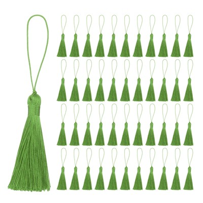 Unique Bargains Handmade Soft Floss DIY Mini with Loop Craft Tassels 45 Pcs