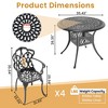 5-Piece Cast Aluminum Outdoor Dining Set with Beige Cushions, Round Table & Ergonomic Chairs - for Patio, Backyard - 4 of 4