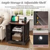 NicBex Mobile End Table with Lockable Wheels, Fluted Glass Side Tables Living Room, Narrow Coffee Table, Modern Nightstand with Golden Round Rod - 4 of 4