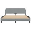 vidaXL Elegant Light Gray Fabric Queen Bed Frame - Modern Design with Headboard, Sturdy Wooden & Metal Support, for Bedroom Comfort - 3 of 4