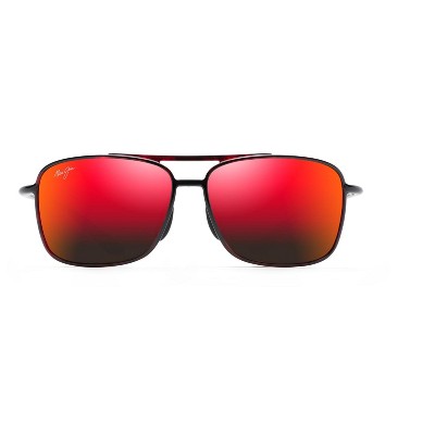 Red Maui Lenses Sunglasses Aviator With Gap Kaupo Frame : - Red Target Jim