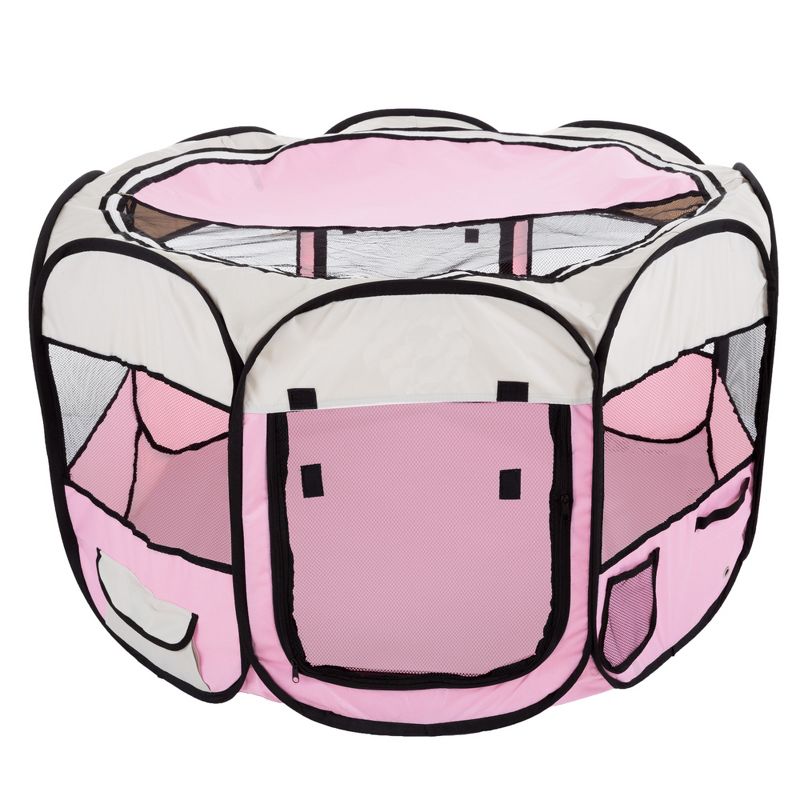 Pet Adobe Portable Pop-Up Pet Play Pen with Carrying Bag - Pink, 1 of 5