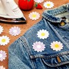 Bright Creations 12 Pack Daisy Flowers Embroidery Fabric Iron On Patches for Clothes, Bags, Hats and Jeans, 3 Pastel Colors, 1.8 x 1.8 in - 2 of 4