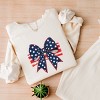 Simply Sage Market Blue and White Star Bow Coquette Lightweight Garment Dyed Sweatshirt - 3 of 4