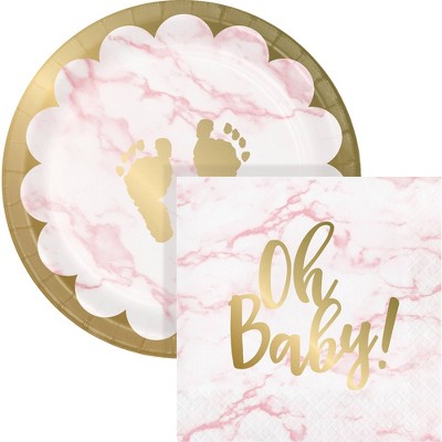 Marble Baby Shower Dessert Party Kit Pink