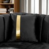89" Velvet 3-Seater Luxury Sofa with Gold Stainless Steel Trims, Embroidered Texture, and Plush Pillows, Victorian Tufted Couch for Living Room - 4 of 4