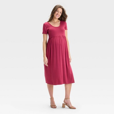 Short Sleeve Empire Waist Midi Maternity Dress - Isabel Maternity by Ingrid & Isabel™