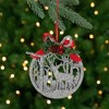 Northlight 2-D Glitter Reindeer Family Silhouette Christmas Ornament Disc - 4.5" - Silver - 2 of 4