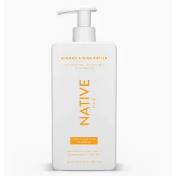 Native Vegan Strengthening Shampoo with Almond & Shea Butter, Clean, Sulfate, Paraben and Silicone Free - 16.5 fl oz