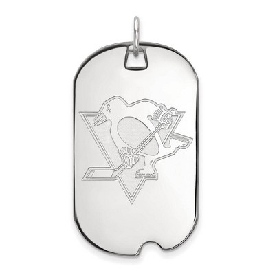 Black Bow Jewelry 10k White Gold Pittsburgh Penguins NHL Large Pendant