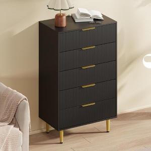 6/5/3 Drawer Dresser for Bedroom,  Wood Chest of Drawers, Fluted Dresser - 1 of 4