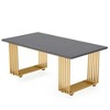 Resenkos Computer Desk, Office Desk, Study Desk,70.9" Executive Desk, Modern Office Computer Desk Conference Table,Gray & Gold - 4 of 4