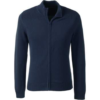 Lands' End School Uniform Men's Cotton Modal Zip Front Cardigan Sweater