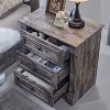 Mastgoal 26" Nightstand with Charging, 23.6" Farmhouse Wood Rustic Side Table & 3 Drawers - 2 of 4