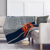 MLB Detroit Tigers Corner Logo Faux Shearling Blanket: Sports Plush Throw - 2 of 3