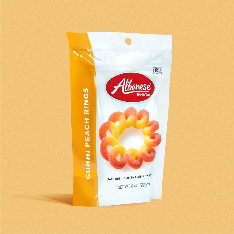 Albanese Worlds Best Candy Gummi Peach Rings - 8oz, 6 of 8