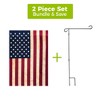 Briarwood Lane 4th of July Tea Stained American Flag 12.5"X18" + 3-Piece Wrought Iron Garden Flag Stand Set 1x1 For 4th of July Bundle - 2 of 4