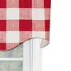 Grande Check Regal Style 3" Rod Pocket Valance 50" x 17" Red by RLF Home - 3 of 4