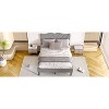 APRILSOUL Twin Size Modern Platform Bed Frame with Upholstered Headboard & Wooden Slats - No Box Spring Needed, Easy Assembly,Gray - 3 of 4
