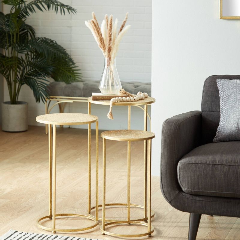 Set of 3 Glam Metal Accent Tables Gold - Olivia &#38; May, 3 of 7