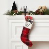 20" Plaid Monogram Christmas Holiday Stocking with Faux Fur Cuff Red/Green/White - Wondershop™ - 2 of 3