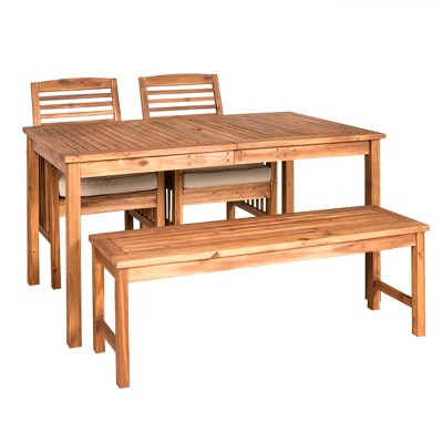 Ravenscroft 4pc Acacia Wood Patio Dining Set - Saracina Home