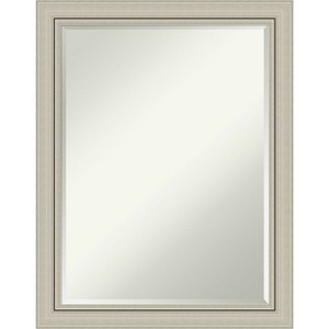 Amanti Art Romano Silver Narrow Petite Bevel Wood Bathroom Wall Mirror 27.75 x 21.75 in. - 1 of 4