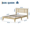 Bed Frame with Natural Rattan Headboard, Metal Platform and Strong Wooden Slats Support, No Box Spring Needed - 2 of 4