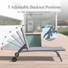 Chaise Lounge Outdoor, Set Of 2, Chaise Lounge Chair With 5 Adjustable Position, Easy Movement Wheels, Pool Chaise Lounge Chairs - 4 of 4