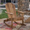 Okak Rustic Adirondack Rocking Chair Premium Acacia Accent Chairs,1 Pc,Outdoor Lazy Chair for Porch,Backyard&Garden,Natural - 2 of 4