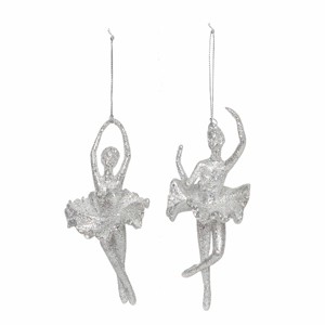 Gallerie II White Shimmer Ballerina Ornaments A/2 - 1 of 3