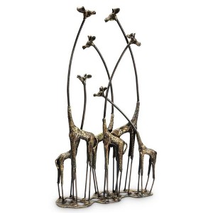 SPI Home Towering Giraffe Herd Sculpture – Cast Iron Animal Art, Bronze Finish, 28-Inch Height, Safari-Inspired Accent - 1 of 3