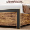 Bed with Wooden Headboard, Platform King Bed Frame with Under-Bed Storage and Metal Legs, Noise-Free - 4 of 4