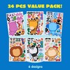 SYNCFUN 24PCS Animal Safari Make-a-face Sticker Sheets for Kids, Make Your Own Match Sticker Sheets with Safari Animals Kids Crafts Party Favors - 2 of 4