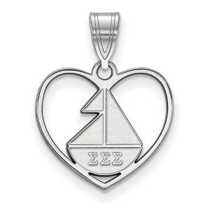 Black Bow Jewelry Sterling Silver Sigma Sigma Sigma Greek Life Pendant - 1 of 3