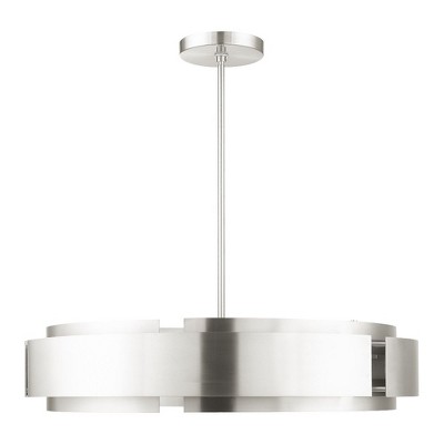 Varick Brushed Nickel 7-Light Contemporary Drum Pendant