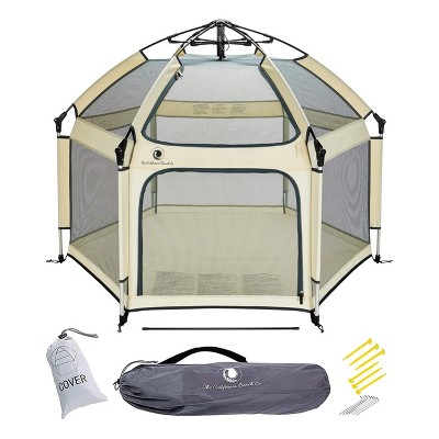 Image of POP 'N GO Baby Playpen - Indoor & Outdoor Playpen for Babies and Toddlers - Baby Beach Tent, Foldable, Portable W/Canopy & Travel Bag-Ivory