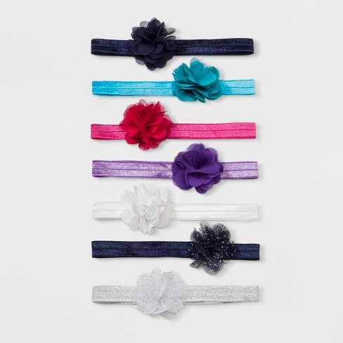 Toddler Girls 7pk Flower Hair Elastics Cat Jack Blue White