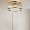 ALOADECOR Modern Glam  Glass Drum Flush Mount Contemporary Ceiling Light For Living Room Entryway Bedroom - 3 of 4