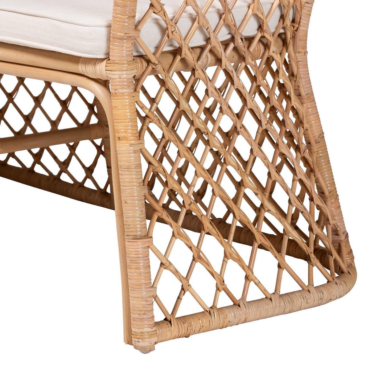 bali & pari Aysi Bohemian Rattan 2  Piece Dining Nook Bench Set Light Honey - thumbnail 5