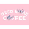 Girl's Lilo & Stitch Need More Coffee Distressed Stitch T-Shirt - 2 of 4