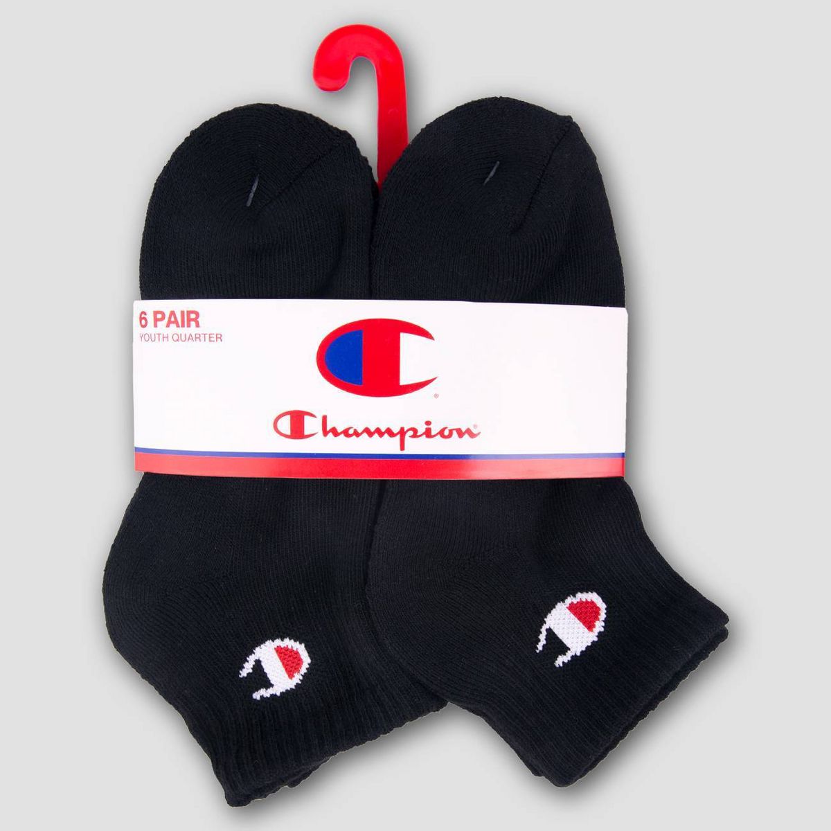 Champion Boys' 6pk Ankle Socks - Black - thumbnail 3